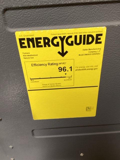 120,000 BTU Low NOx Two-Stage Upflow/Horizontal ECM Multi Speed Gas Furnace 96% 115/60/1 CFM: 2000