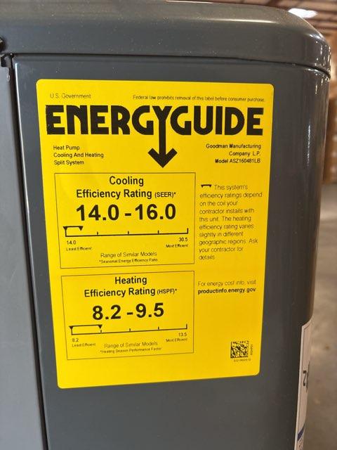 BOMBA DE CALOR DE SISTEMA DIVIDIDO DE 2,5 TONELADAS 208-230/60/1 R-410A 14 SEER