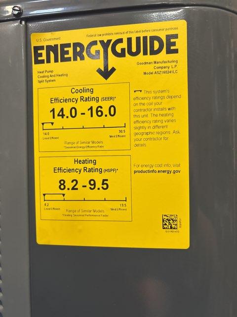 2 Ton Single-Stage Split-System Heat Pump 208-230/60/1 R410A 16 SEER