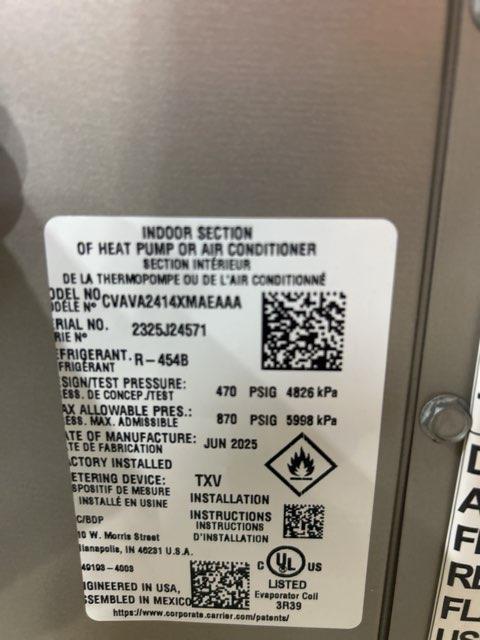 2 Ton Split-System Air Conditioner 208-230/60/1, 14.3 SEER2 with 2 Ton Cased Up/Down V Coil, R-454B