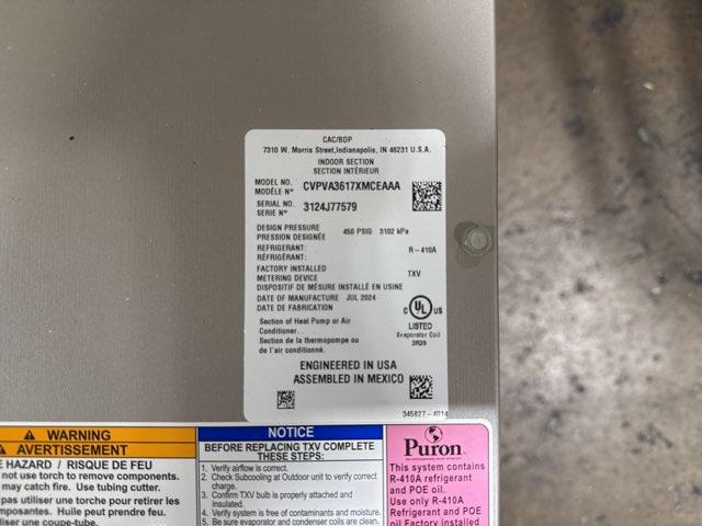 3 Ton AC/HP Upflow/Downflow Cased V Coil, R410A CFM 1500
