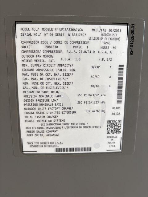 3 Ton Inverter Split-System Communicating Compatible Heat Pump 208-230/60/1 R410A 18 SEER2