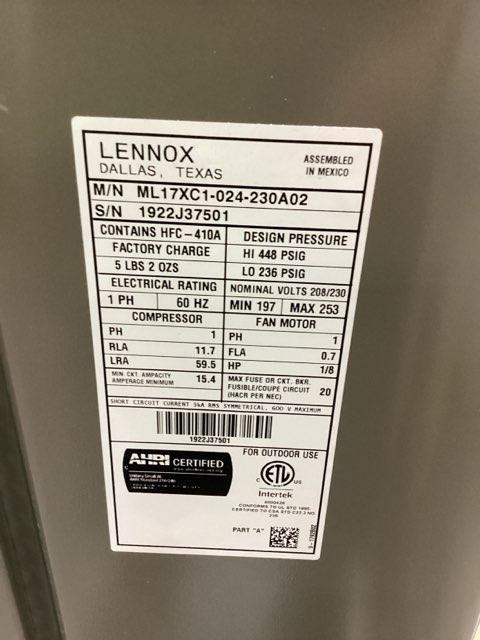 2 Ton Single-Stage Split-System Air Conditioner 208-230/60/1 R410A 17 SEER2