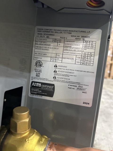 Commercial 7.5 Ton Two-Stage Split-System Heat Pump 460/60/3 R410A 14.5 EER