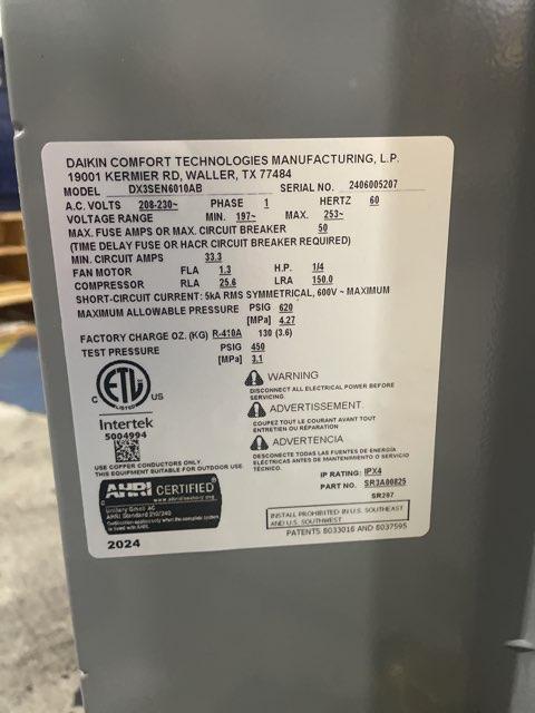 5 Ton Single-Stage Split-System Air Conditioner 208-230/60/1 R410A 13.4 SEER2