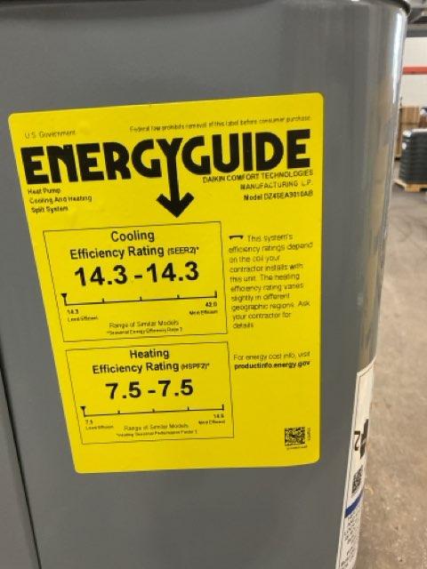 2.5 Ton Single-Stage Split-System Heat Pump 208-230/60/1 R410A 14.3 SEER2