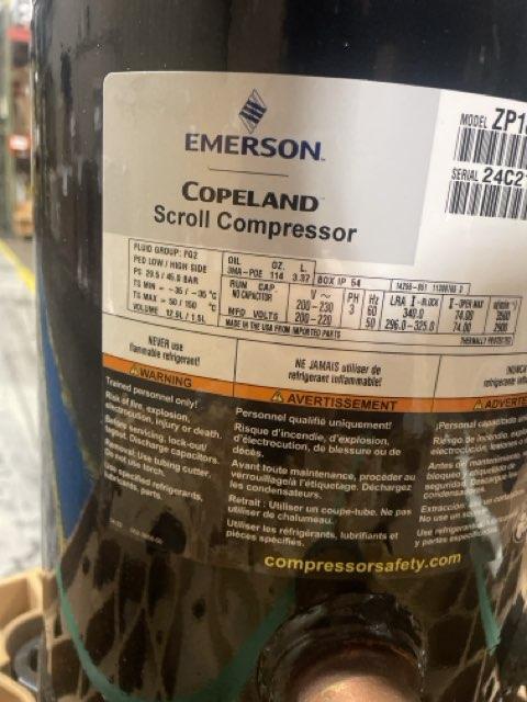 15 Ton AC Scroll Compressor 200-230/50-60/3 R410A