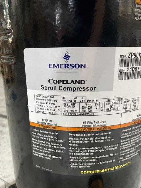 7.5 Ton AC Scroll Compressor 200-230/50-60/3 R410A