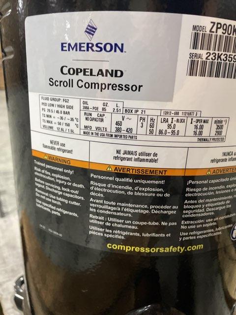 7.5 Ton AC Scroll Compressor 380-420/460/50-60/3 R410A