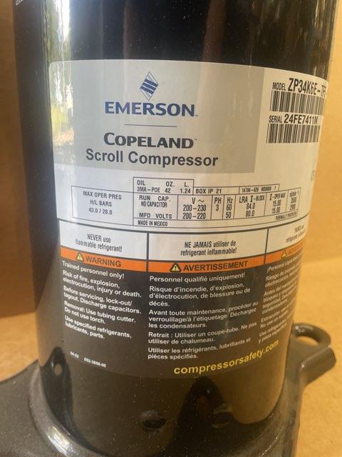 3 Ton AC Scroll Compressor 200-230/50-60/3 R410A