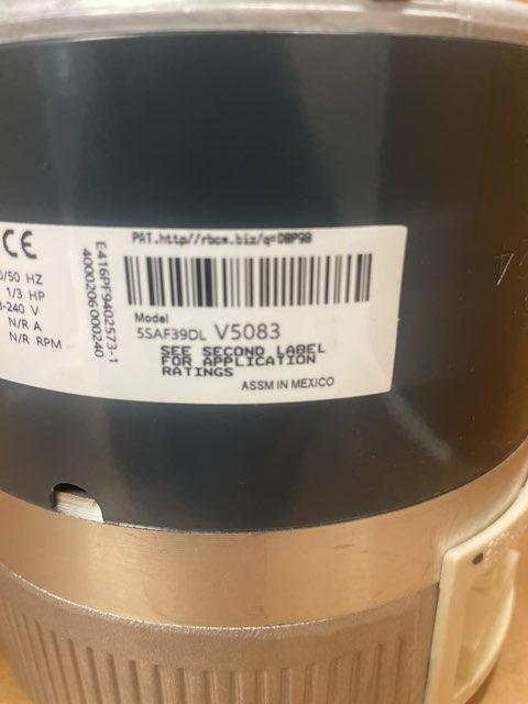 1/3 HP ECM Blower Motor 120/240/50-60/1 Variable Speed