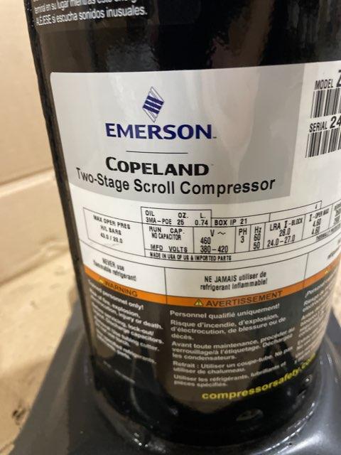 1.5 Ton Two-Stage AC Scroll Compressor 380-460/50-60/3 R410A