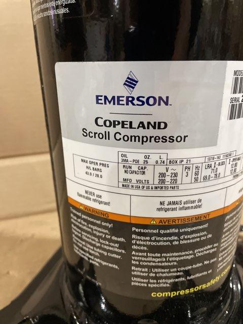 2.5 Ton AC Scroll Compressor 200-230/50-60/3 R410A