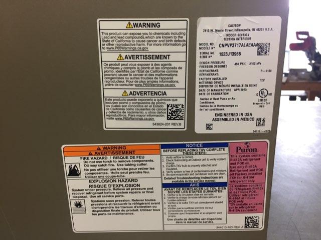 3 Ton AC/HP Upflow/Downflow Cased N Coil, R410A CFM 1500