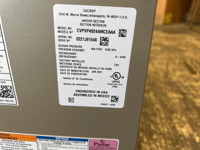 4 Ton AC Only Upflow/Downflow Cased V Coil, R410A CFM 2000