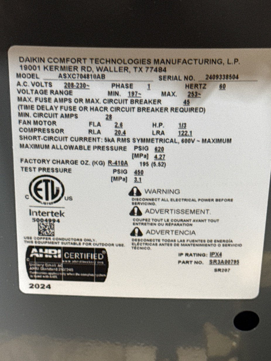 4 Ton Two-Stage Split-System Communicating Air Conditioner 208-230/60/1 R410A 17 SEER2