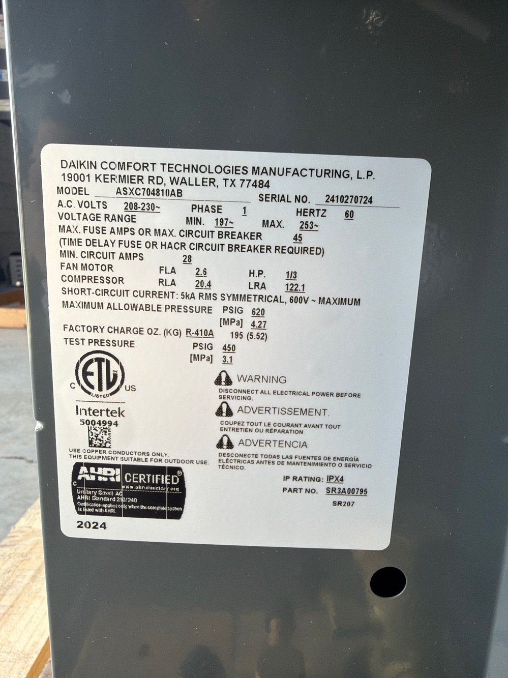 4 Ton Two-Stage Split-System Communicating Air Conditioner 208-230/60/1 R410A 17 SEER2