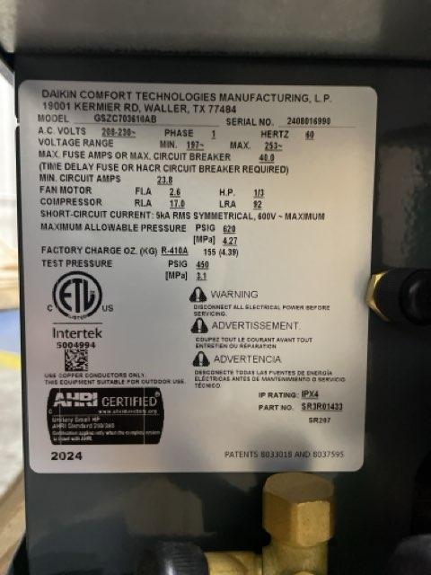 3 Ton Two-Stage Split-System Communicating Compatible Heat Pump 208-230/60/1 R410A 17.2 SEER2