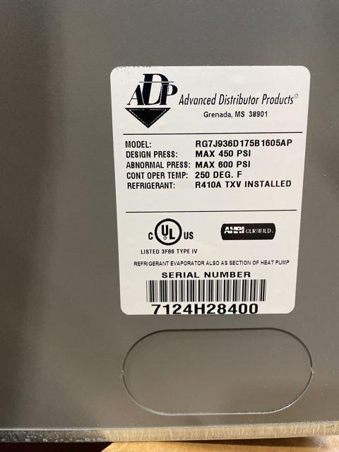 3 Ton AC/HP Upflow Cased A Coil, R-410A CFM 1200