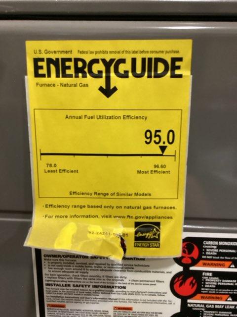 90,000 BTU Two-Stage Downflow/Horizontal ECM Variable Speed Gas Furnace 95% AFUE 115/60/1 CFM: 1900