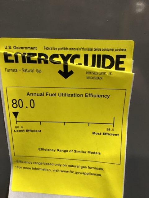 125,000 BTU Single-Stage Downflow ECM Multi Speed Gas Furnace 80% AFUE 115/60/1 CFM: 2391