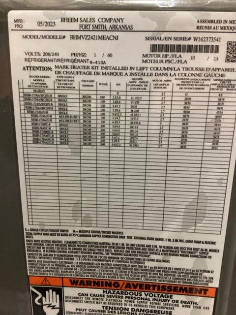 2 Ton AC/HP ECM Communicating Multiposition Air Handler 208-240/60/1 R-410A CFM 840