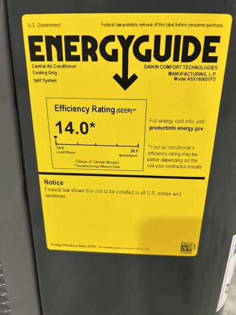 5 Ton Single-Stage Split-System Air Conditioner 208-230/60/1 R410A 14 SEER