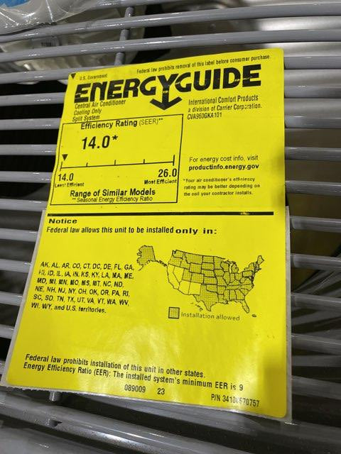 5 Ton Variable Speed Split-System Communicating Air Conditioner 208-230/60/1 R410A 14 SEER