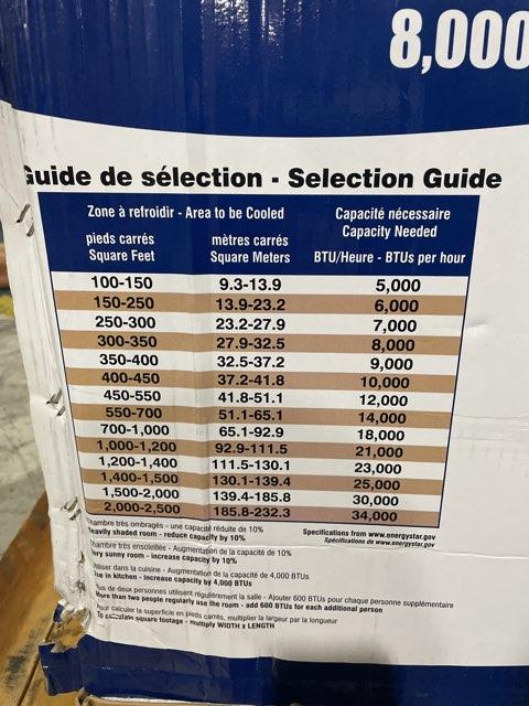 8,000 BTU Window Air Conditioner with Electric Heat, 115/60/1, R-410A