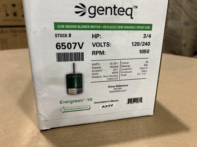 3/4 HP ECM Blower Motor 120/240/60/1 1050 Rpm Variable Speed