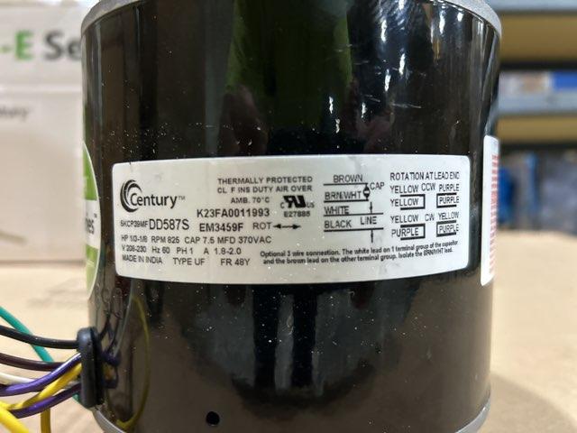 1/3-1/8 HP Fan Motor 208-230/60/1 825 Rpm 1 Speed