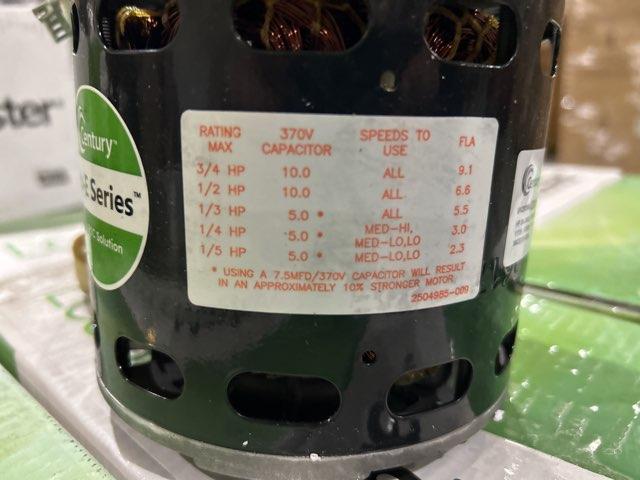 3/4-1/5 HP Blower Motor 115/60/1 1075 Rpm 4 Speed