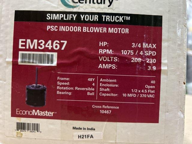 3/4-1/5 HP Blower Motor 208-230/60/1 1075 Rpm 4 Speed