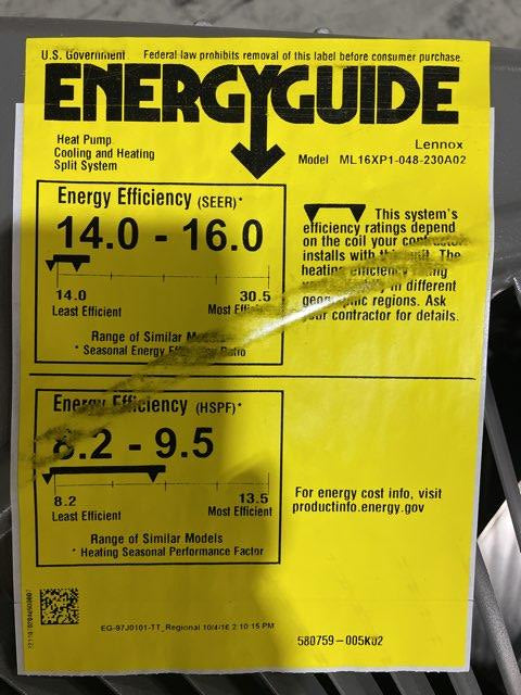 4 Ton Single-Stage Split-System Heat Pump 208-230/60/1 R410A 16 SEER