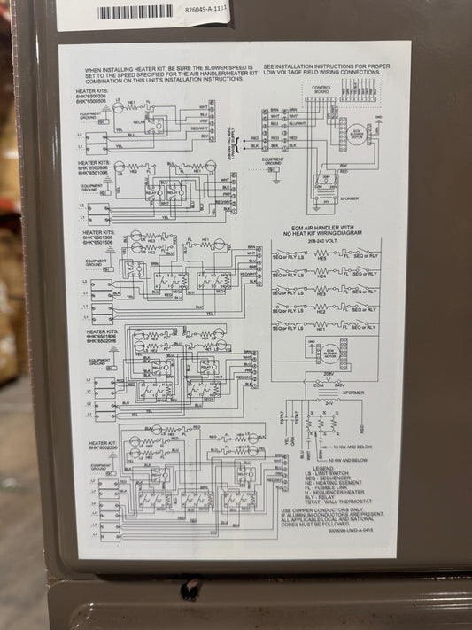 5 Ton AC/HP ECM Communicating Multiposition Air Handler 208-230/60/1 R-410A CFM 1800