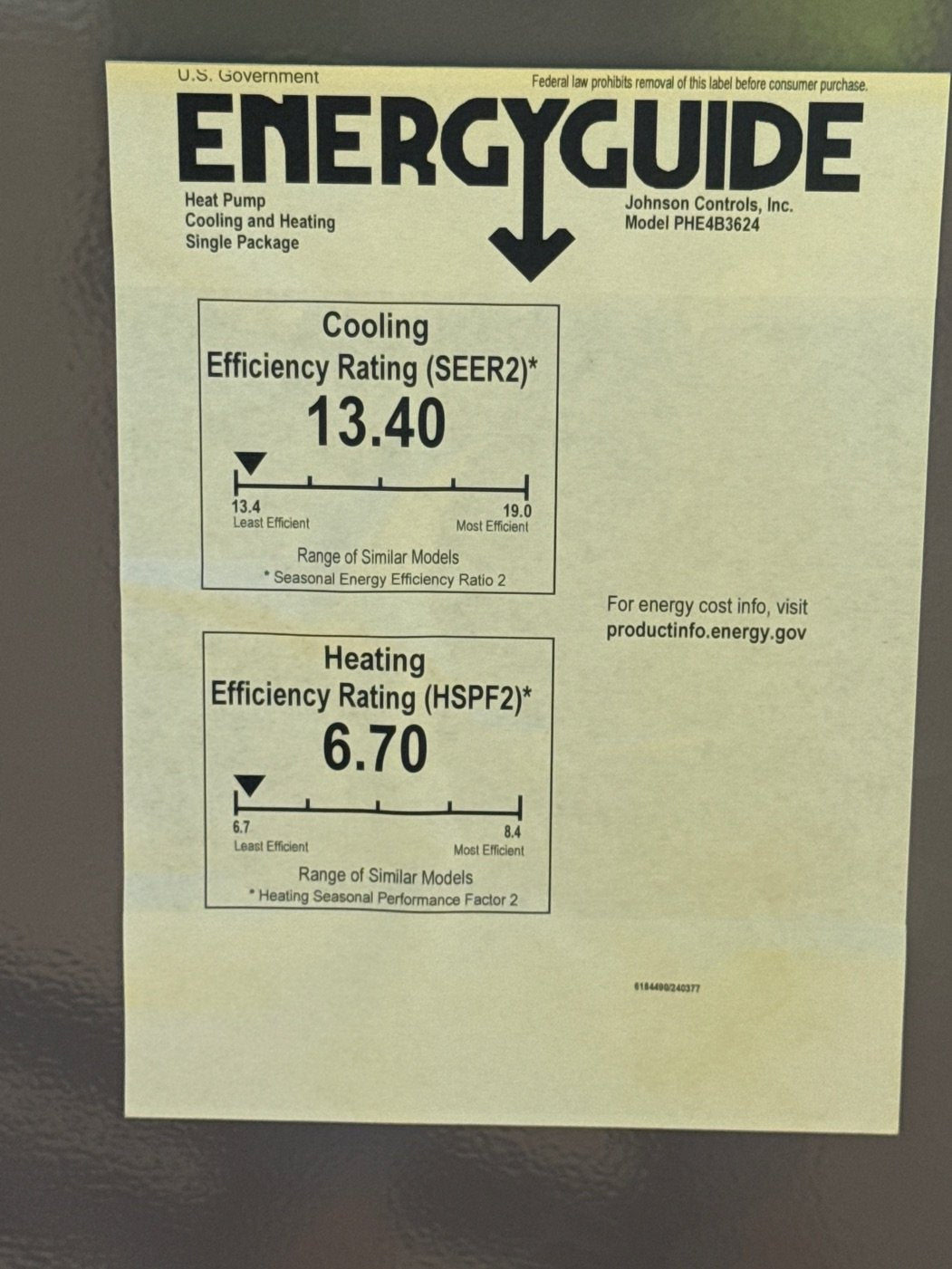 3 Ton Single-Stage Convertible Packaged Heat Pump Unit, 14 SEER, 208-230/60/1, R410A