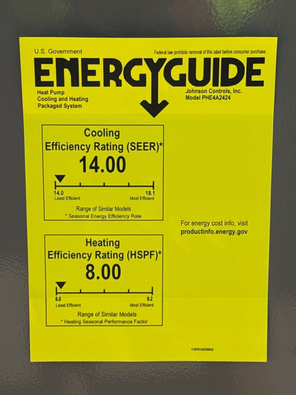 2 Ton Single-Stage Convertible Packaged Heat Pump Unit, 14 SEER, 208-230/60/1, R410A