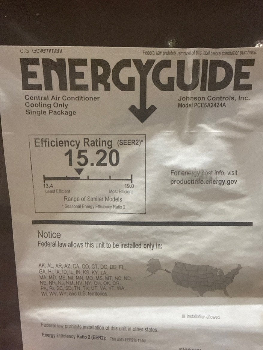 3.5 Ton Single-Stage Convertible Packaged Heat Pump Unit, 14 SEER, 208-230/60/1, R410A