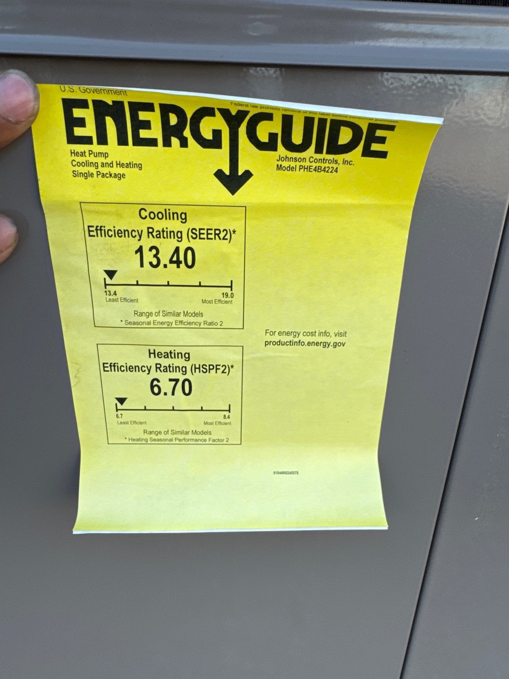 3.5 Ton Single-Stage Convertible Packaged Heat Pump Unit, 14 SEER, 208-230/60/1, R410A