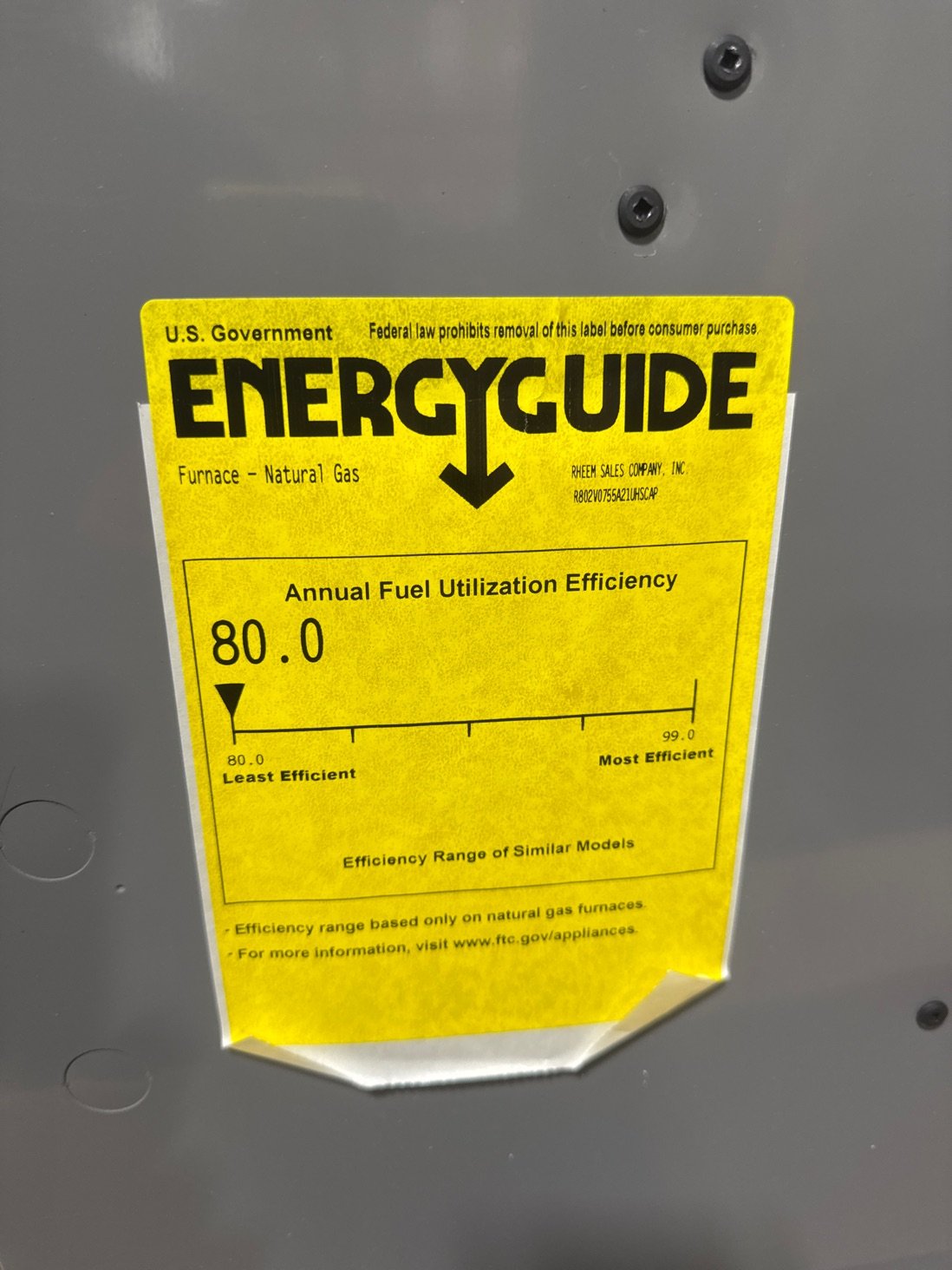 75,000 BTU Two-Stage Up/Horz ECM Variable Speed Communicating Gas Furnace 80% 115/60/1 CFM: 1980