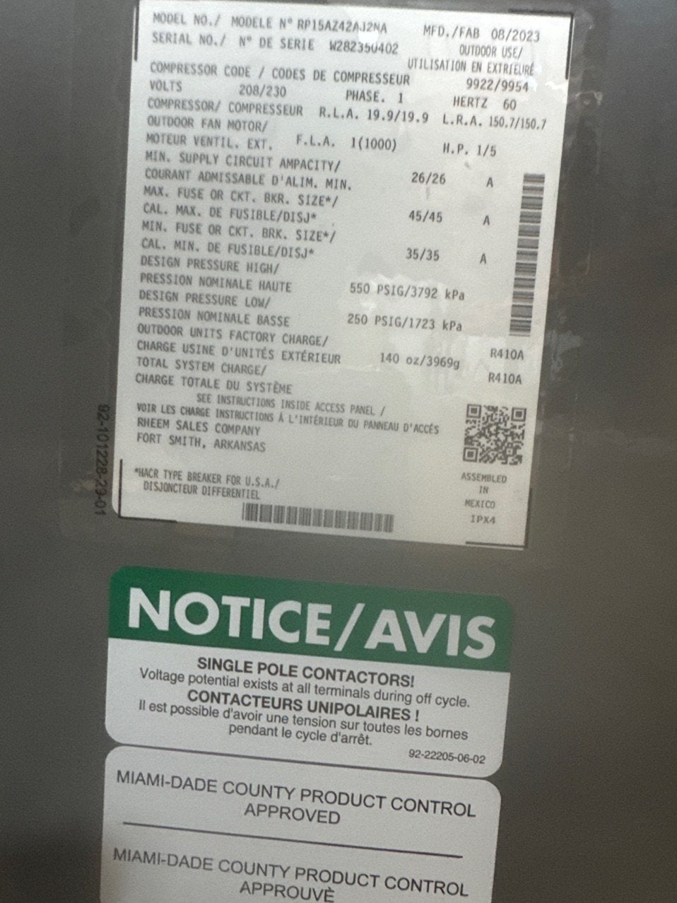 3.5 Ton Two-Stage Split-System Heat Pump 208-230/60/1 R410A 15.2 SEER2