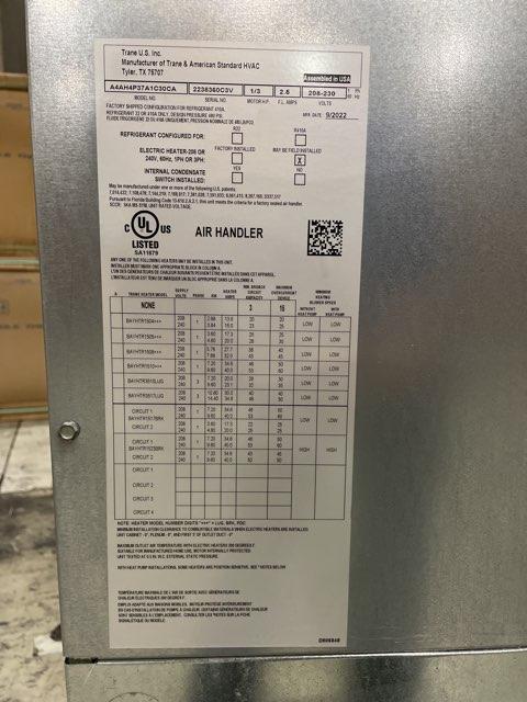 3 Ton AC/HP PSC Multiposition Air Handler 208-230/60/1 R-410A CFM 1723