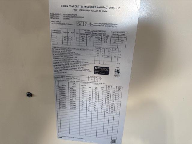 7.5 Ton Two-Stage Convertible Packaged Air Conditioning Unit, 12.4 EER, 460/60/3, R410A