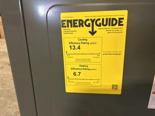 2 Ton Single-Stage Horizontal Packaged Heat Pump Unit, 13.4 SEER2, 208-230/60/1, R410A