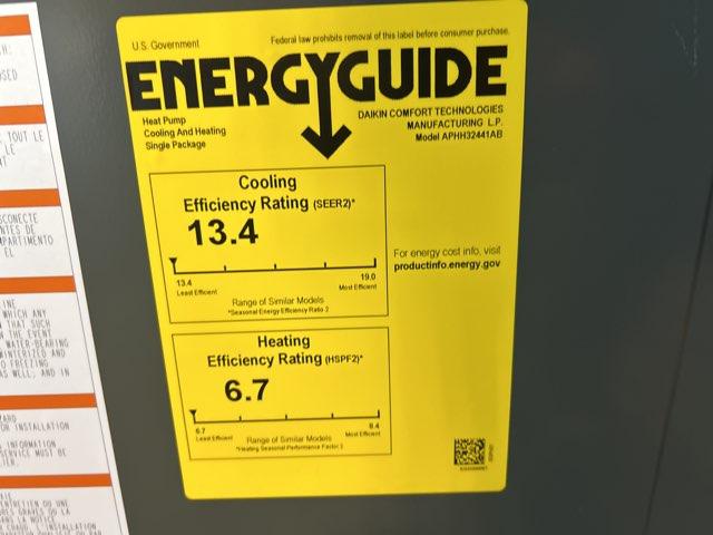 2 Ton Single-Stage Horizontal Packaged Heat Pump Unit, 13.4 SEER2, 208-230/60/1, R410A