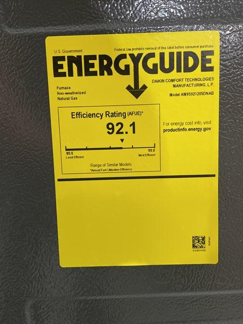 120,000 BTU Single-Stage Upflow/Horizontal ECM Multi Speed Gas Furnace 92% AFUE 115/60/1 CFM: 2000