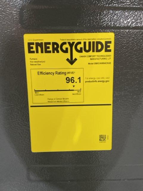 80,000 BTU Two-Stage Upflow/Horizontal ECM Multi Speed Gas Furnace 96% AFUE 115/60/1 CFM: 1600