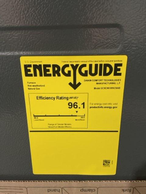 100,000 BTU Two-Stage Downflow/Horizontal ECM Multi Speed Gas Furnace 96% AFUE 115/60/1 CFM: 2000