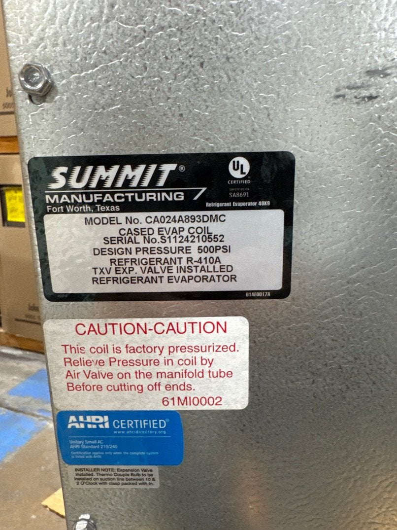 2 Ton AC/HP Multiposition Cased A Coil, R410A CFM 800