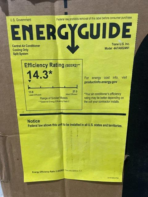 2 Ton Two-Stage Split-System Air Conditioner 208-230/60/1 R410A 14.3 SEER